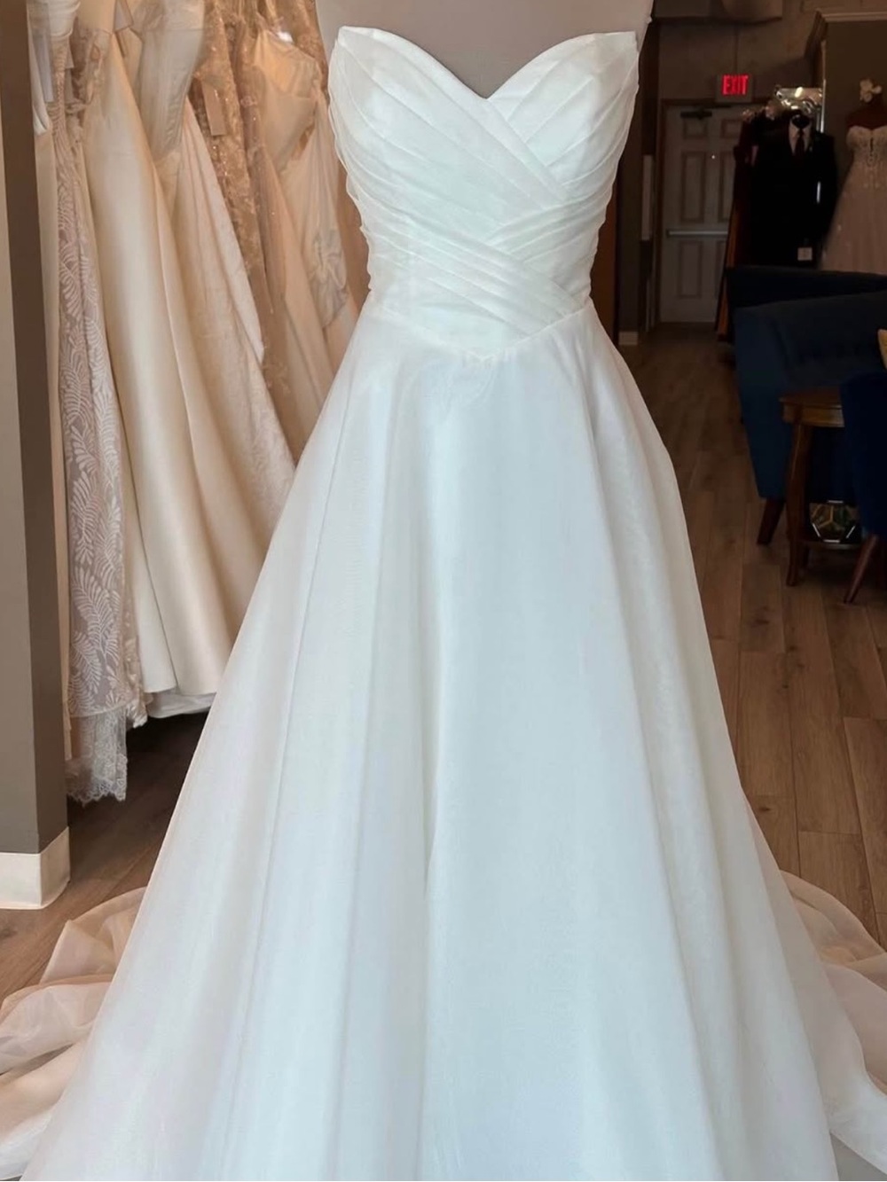 Strapless White Bridal A-Line Dress